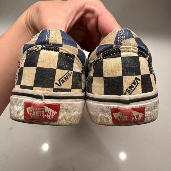 Vans Black and Blue Checkerboard Sneakers - Picture 2 of 5